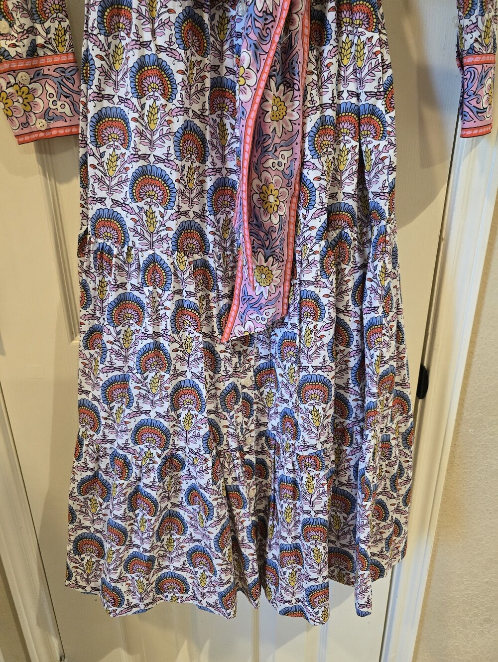 Boden Cotton Flo Cotton Midi Shirt Dress Passion Bud Size 8 - Picture 6 of 11